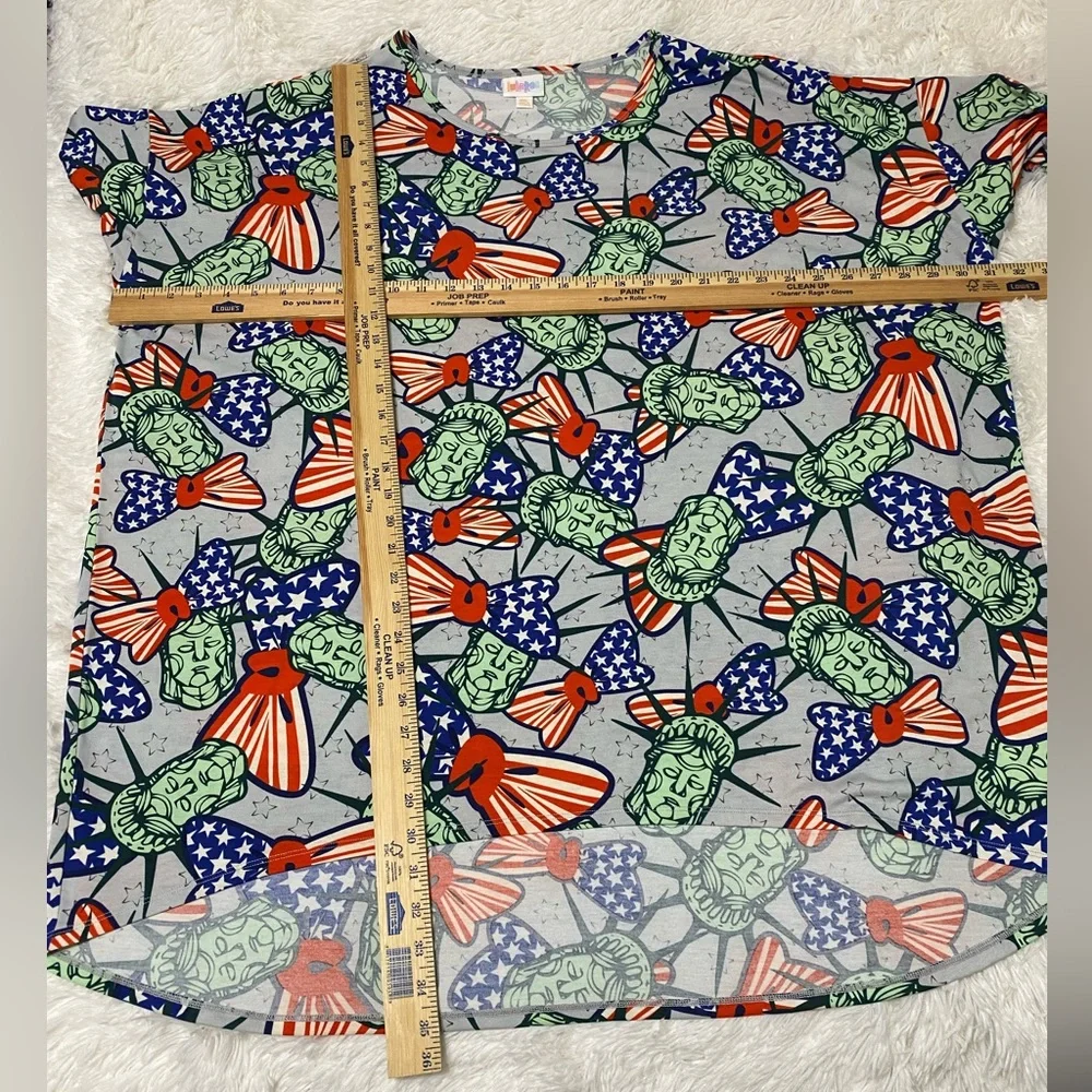 LuLaRoe Irma Top NWT Tunic Dress Printed Patriotic 4th of July Shirt size 3XL